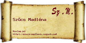 Szűcs Madléna névjegykártya
